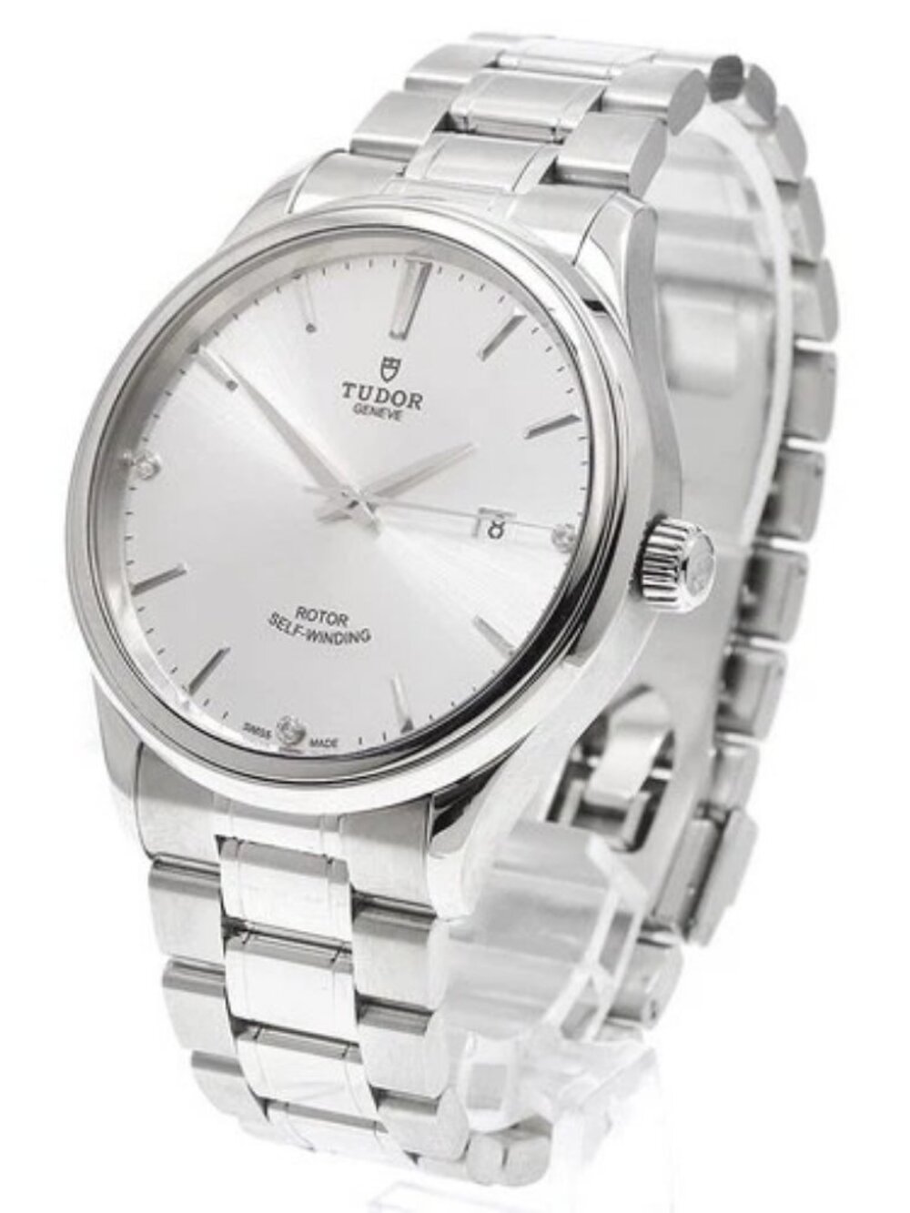 TUDOR style 12700 Date 3P Diamond Silver Dial Automatic Men's Watch